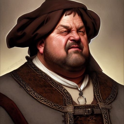 Cunning Medieval Merchant Portrait in Hyper-Realistic Detail