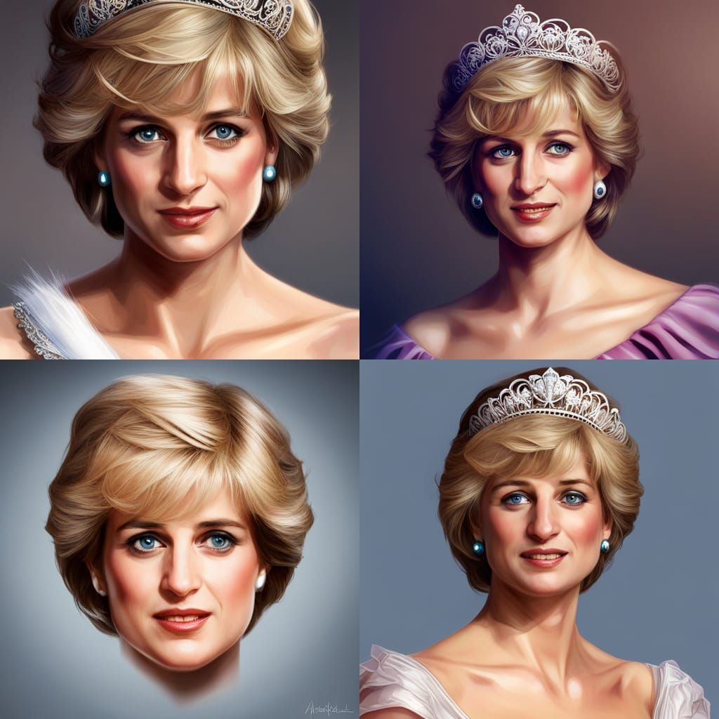 Elderly Princess Diana: Hyperdetailed Portrait