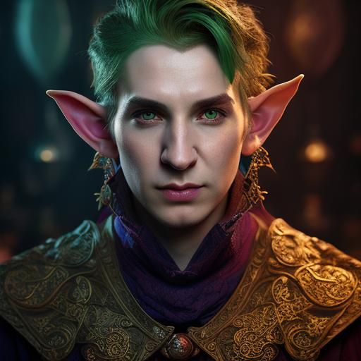 Fantasy Elf Shopkeeper with Haughty Demeanor