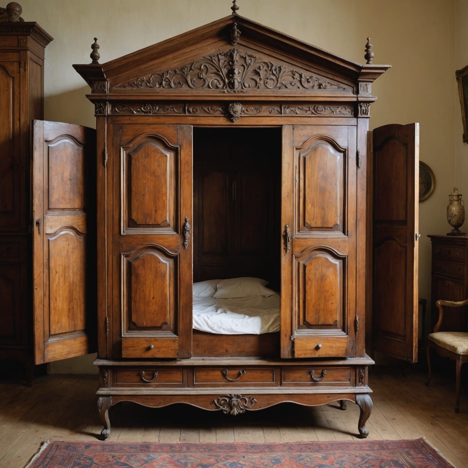 Traditional Breton Closed Bed: A Lit Clos