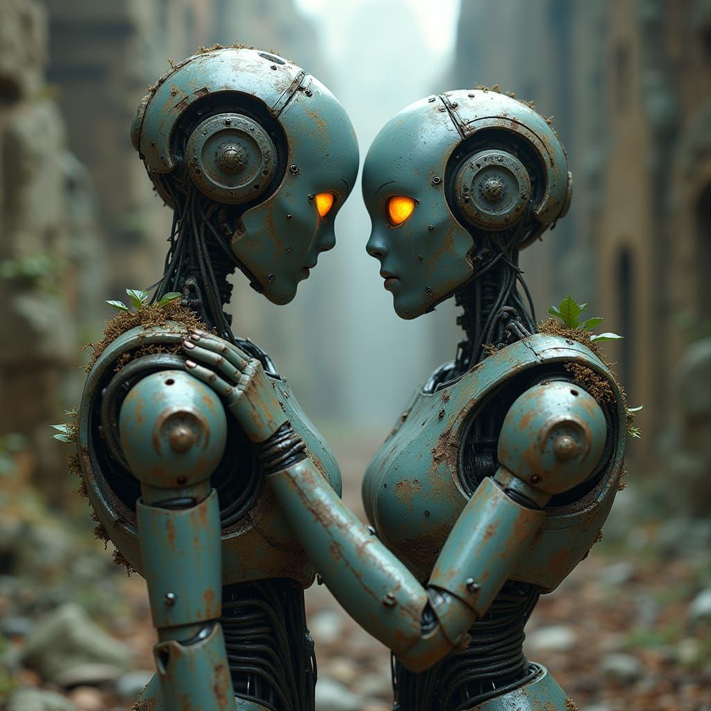 Sentient Robots Stand Together in Endless Devotion