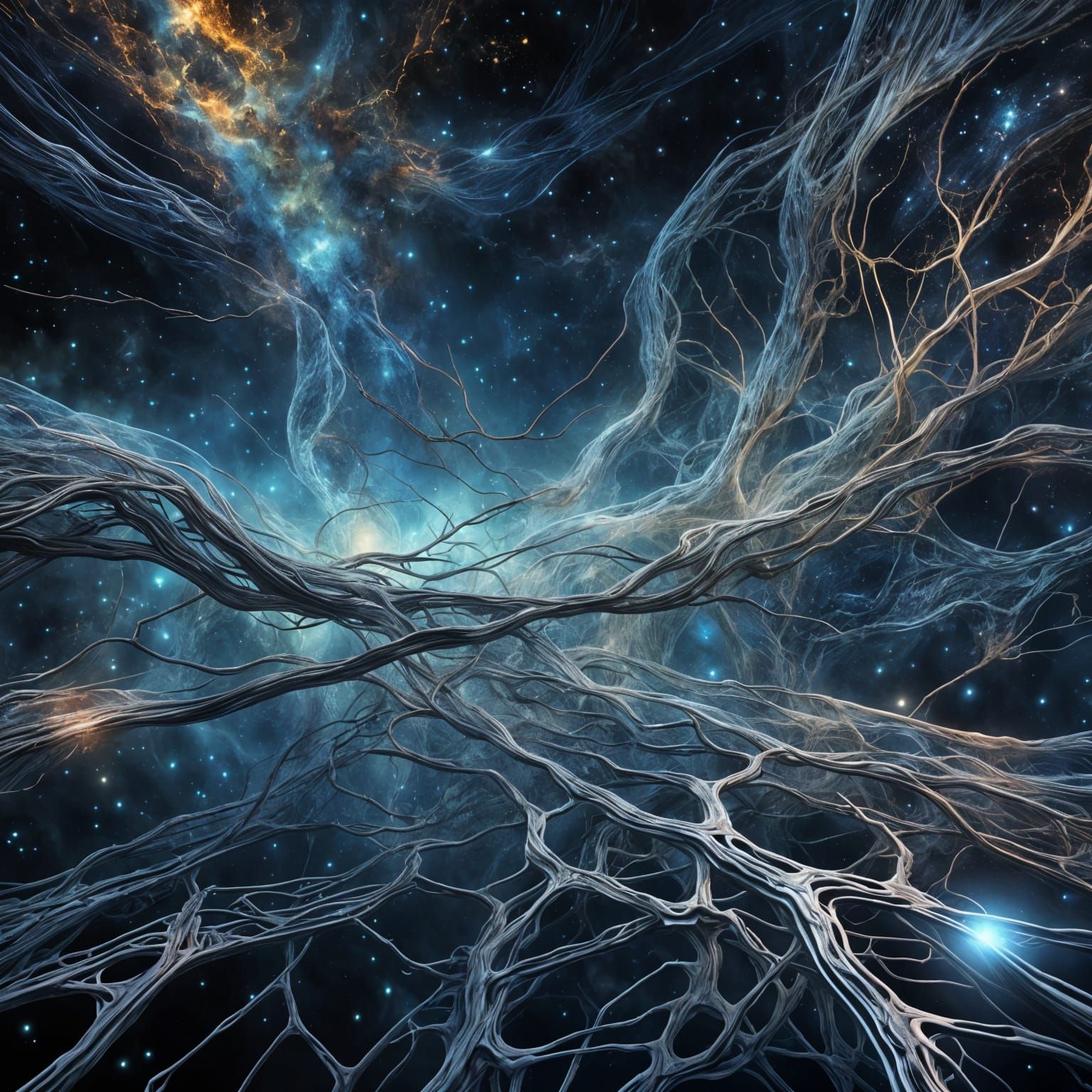 Futuristic Hologram Map of Space Vein System