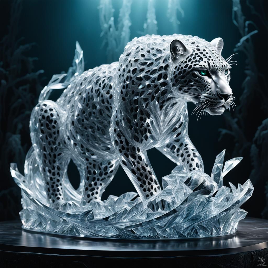 Leopard Ice Sculpture