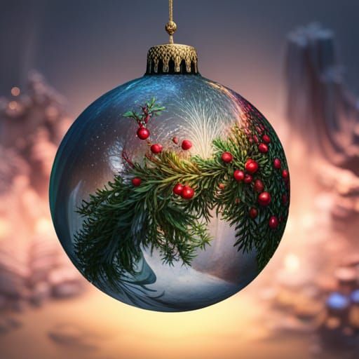 Handmade Christmas Ruscus Ornaments: Detailed Matte Painting