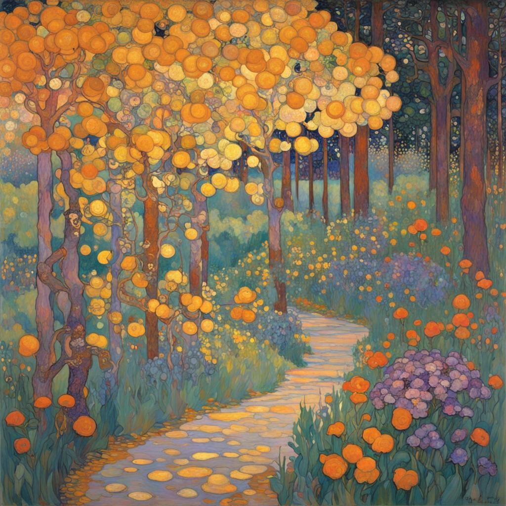 Art Nouveau Figures in Impasto Oil Style