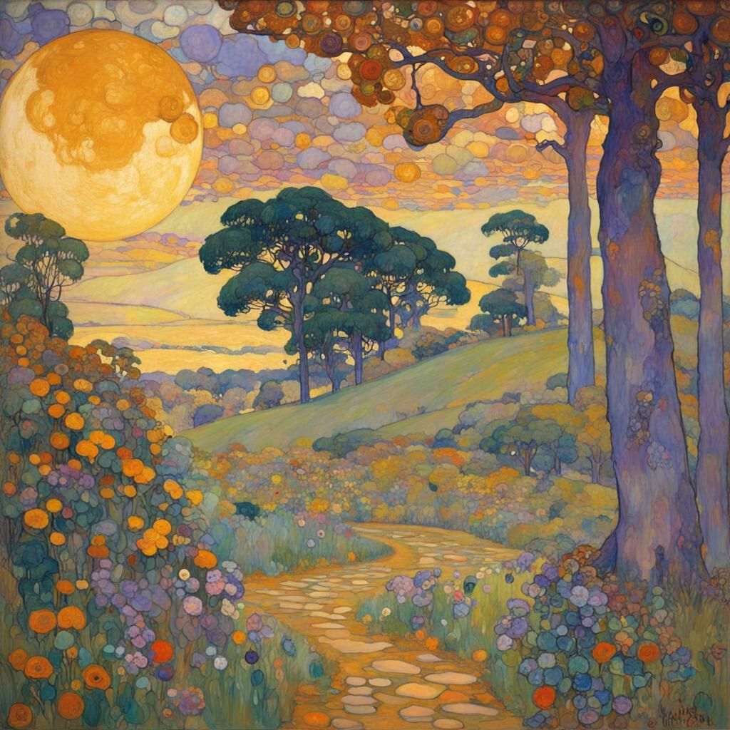 Ethereal Art Nouveau Goddess in Opulent Decorative Style