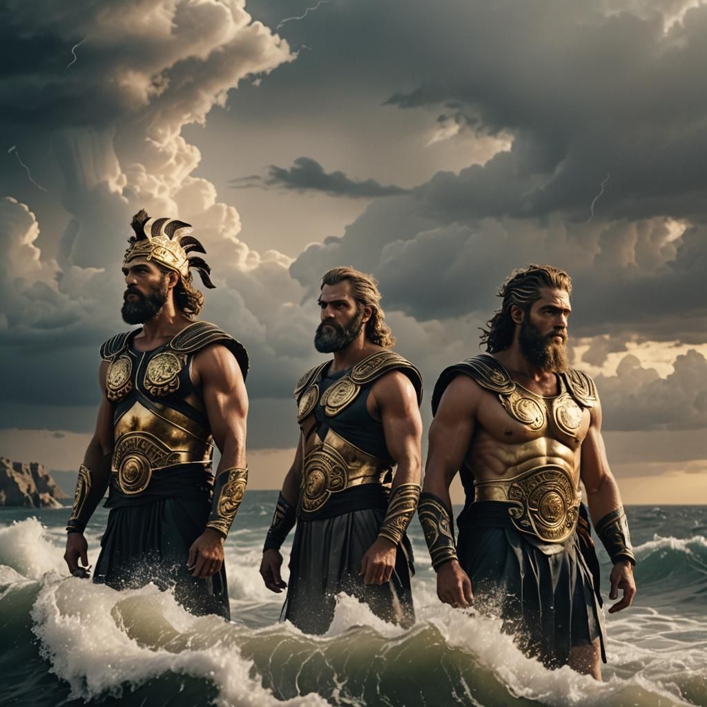 Greek Gods Overlook Stormy Sea