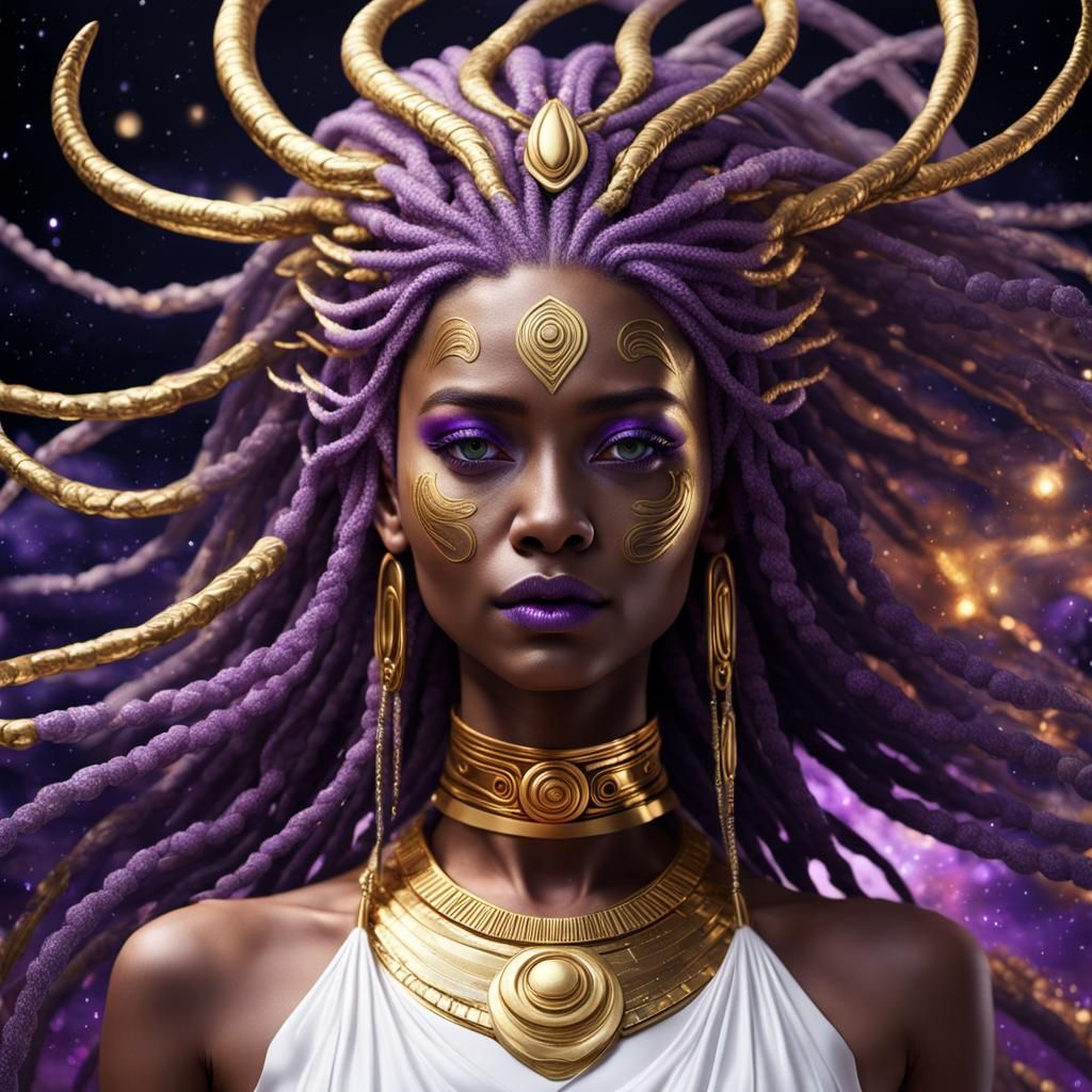 Ancient Air Goddess in Hyperrealistic Astral Illustration