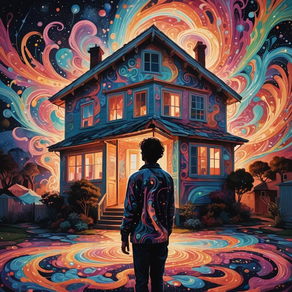 Surreal Cosmic Scene: Unraveling Reality