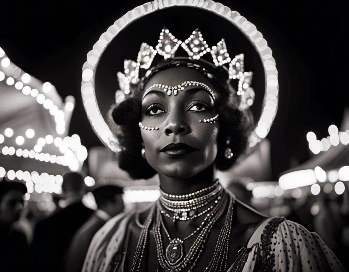 Vintage Carnival Tarot Reader at Night