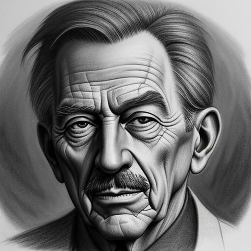 Hyperdetailed Charcoal Drawing of Walter Disney
