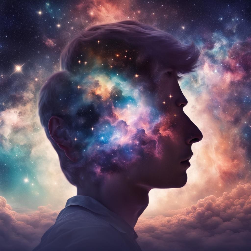 Cosmic Nebula Double Exposure Dreamscape