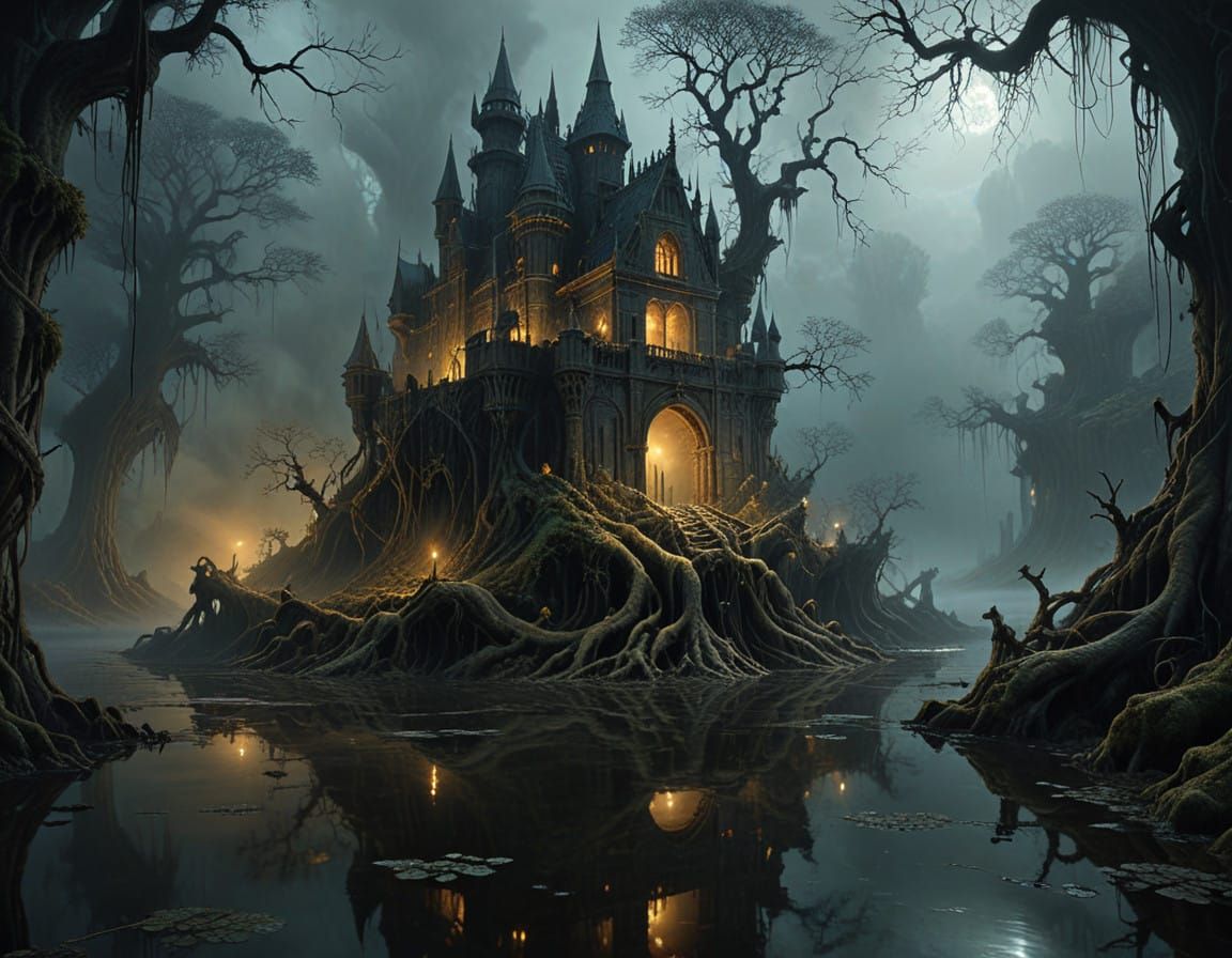Ancient Castle Emerges from the Mysterious Swamp