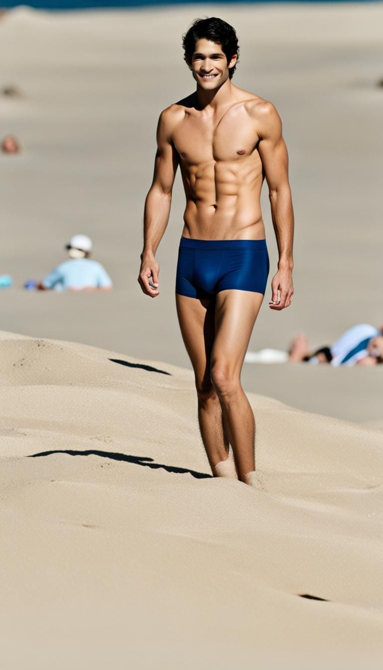 Man Poses in Speedos