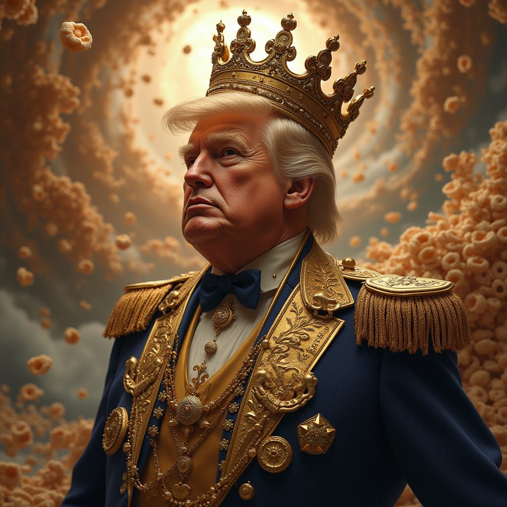 Dark Fantasy Portrait of Captain Crunch as Donald Trump in O...