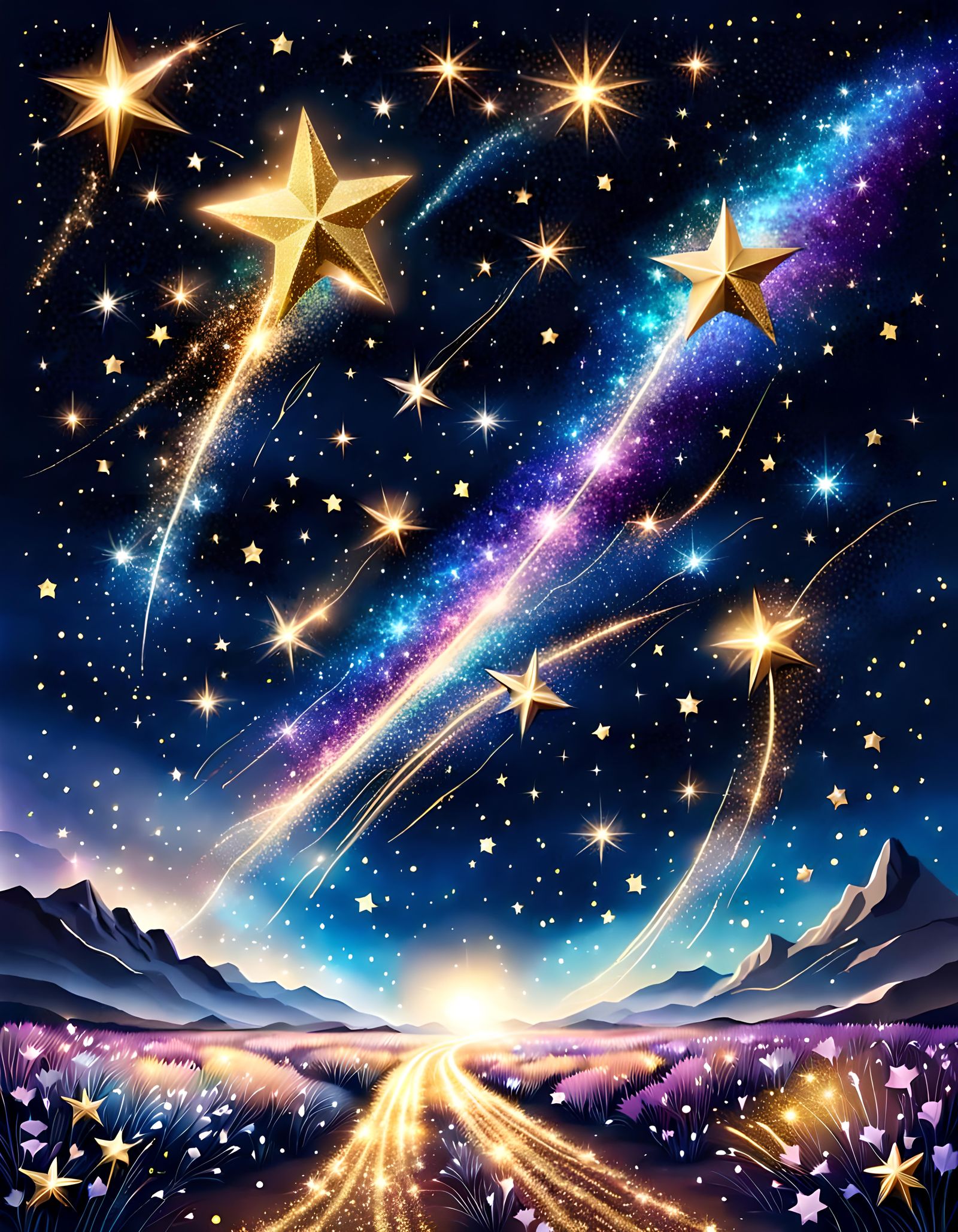 Glittering Shooting Stars Light Up Universe