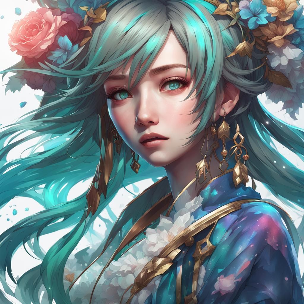 Miku Ohashi Portrait in Hyperdetailed Style