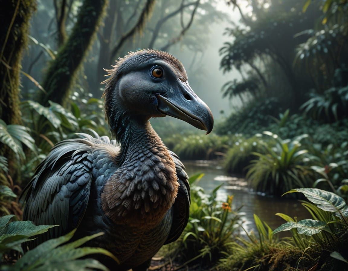 Majestic Dodo in Lush Jungle Sanctuary