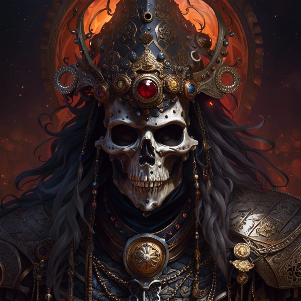 Psychotic Clown in Ornate Costume, Detailed Portrait