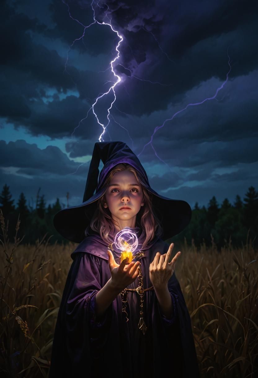 Furious Luminous Witch Agatha Portrait in Dark Fantasy Style