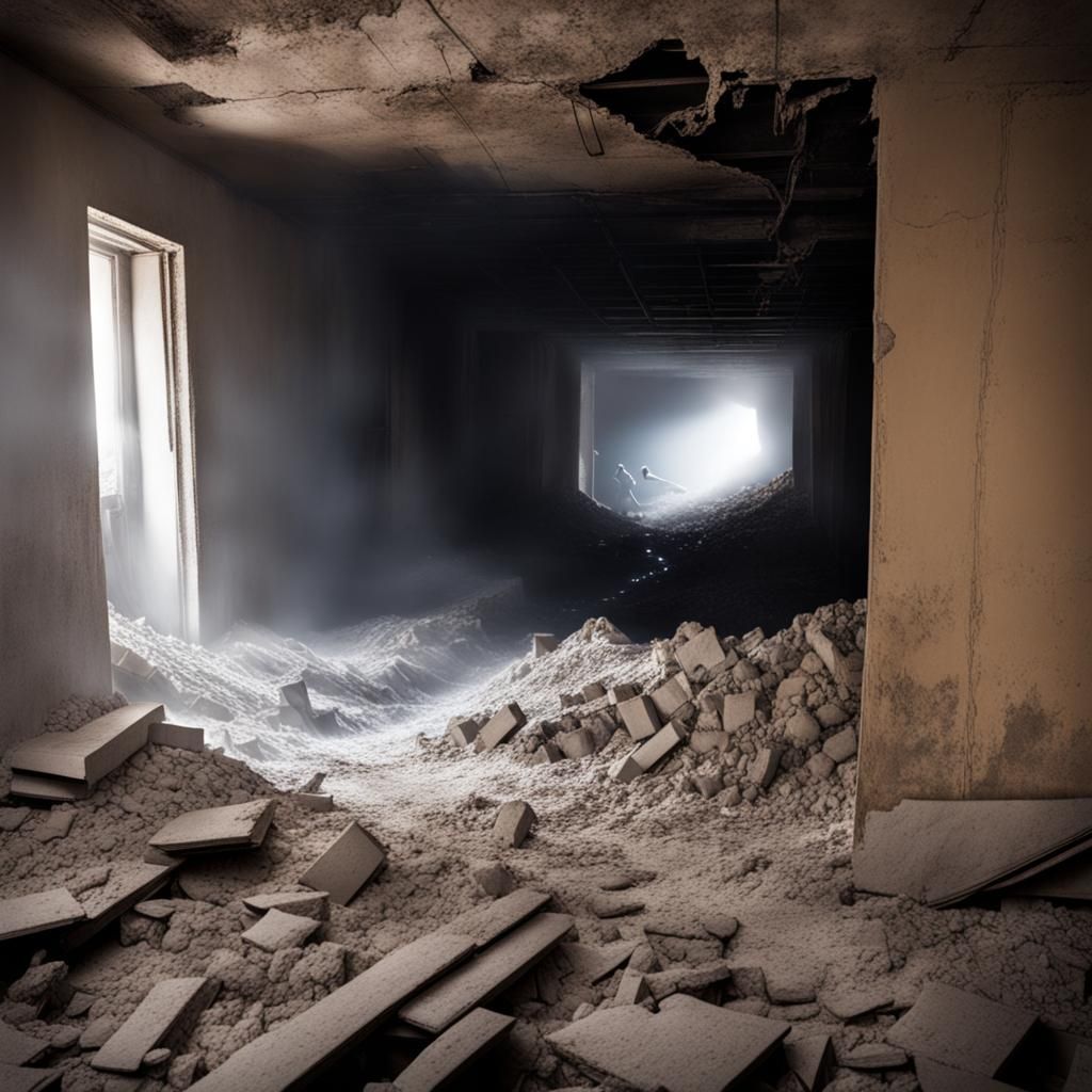 Trapped in Collapsed Building: Fear and Dust
