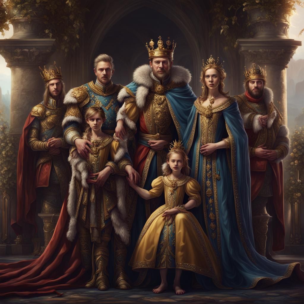 Royal Family Portrait in Detailed Matte Painting