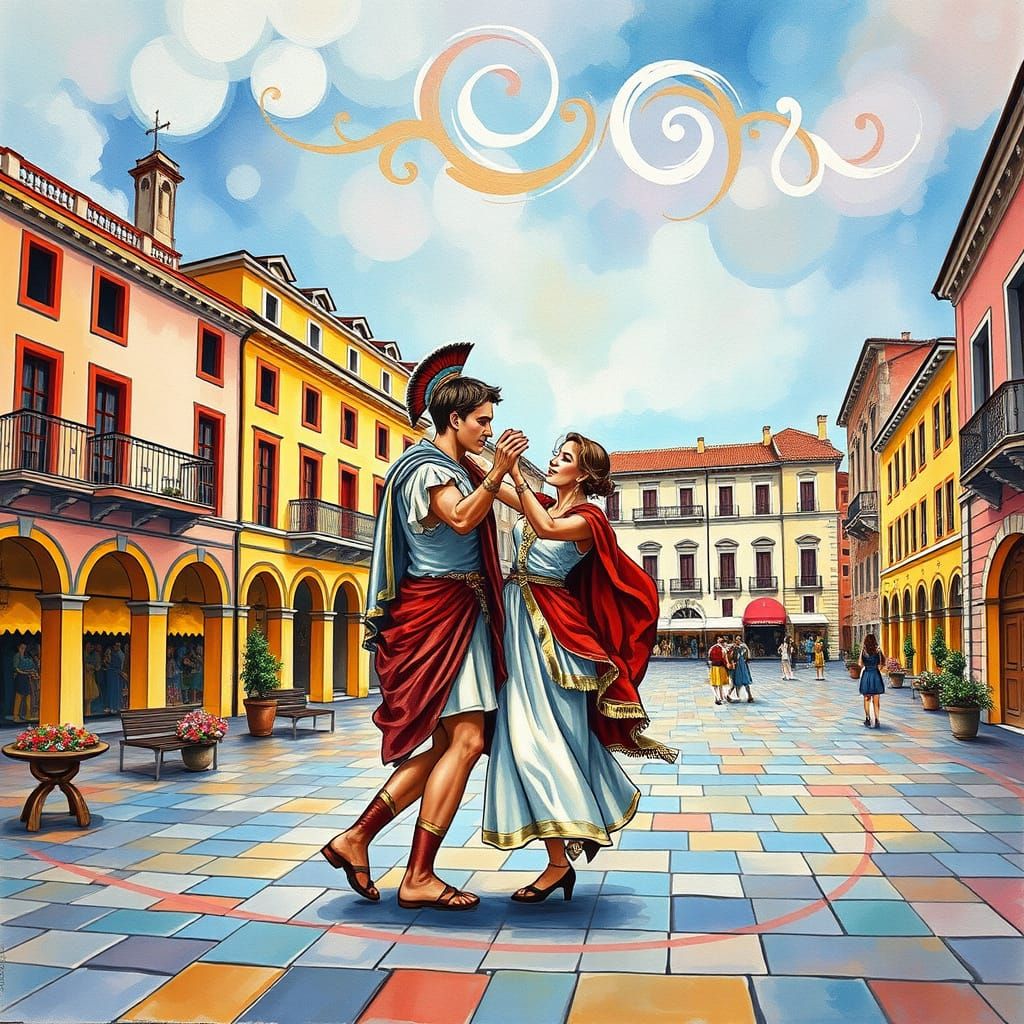 Vibrant Renaissance Dance in Italian Piazza