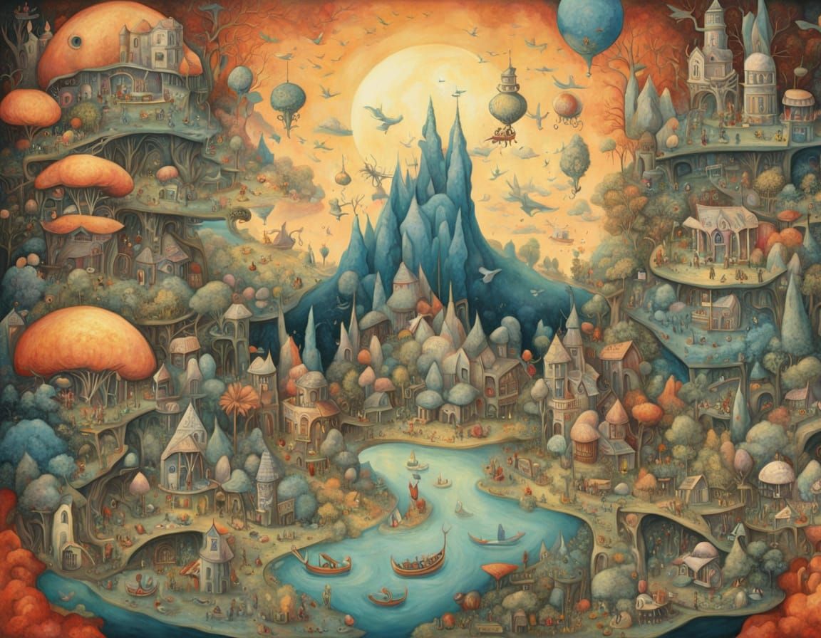 Intricate Miniature World Inspired by Hieronymus Bosch