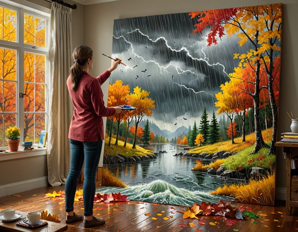 Artist's Enchanted Autumn Masterpiece Unfolds