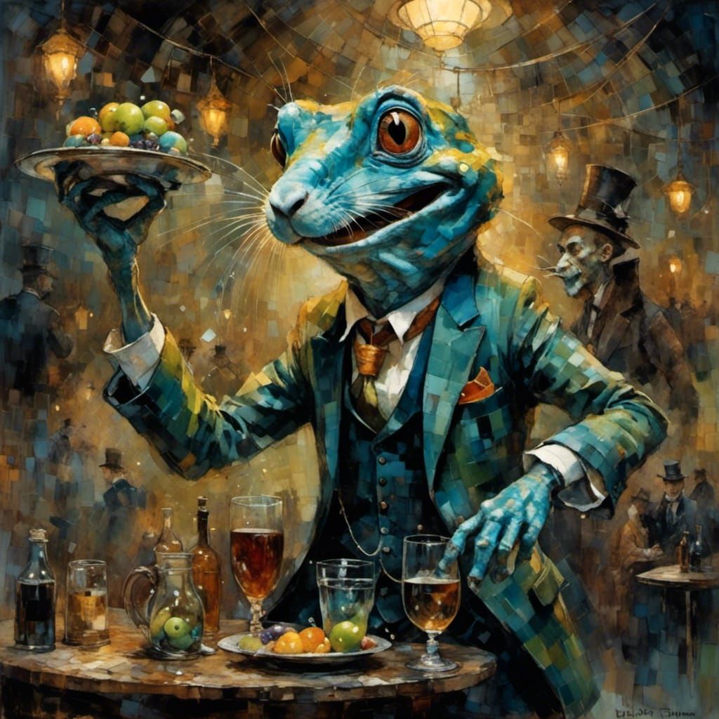 Stylized Rabbit Hopping in the Night Illustration