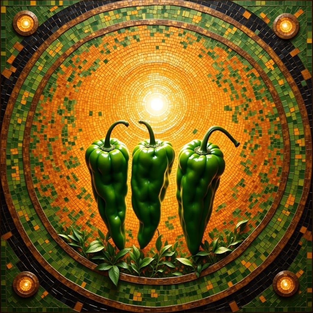 Glowing Shishito Pepper Radiates Vibrant Sunlight