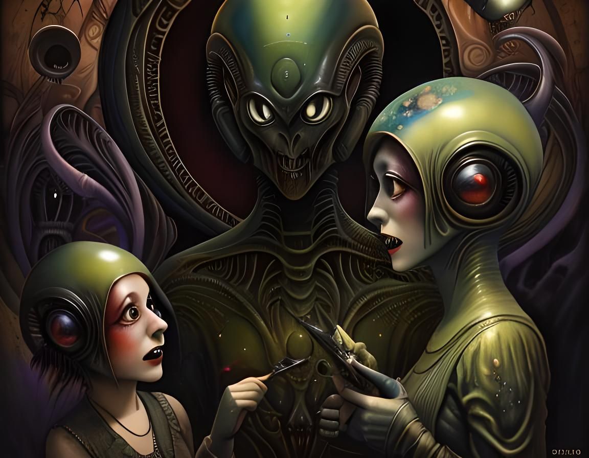 Weird Tales: Alien Interaction in Vintage Style