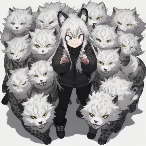 Anime Girl with Snow Leopard Features in My Hero Academia St...