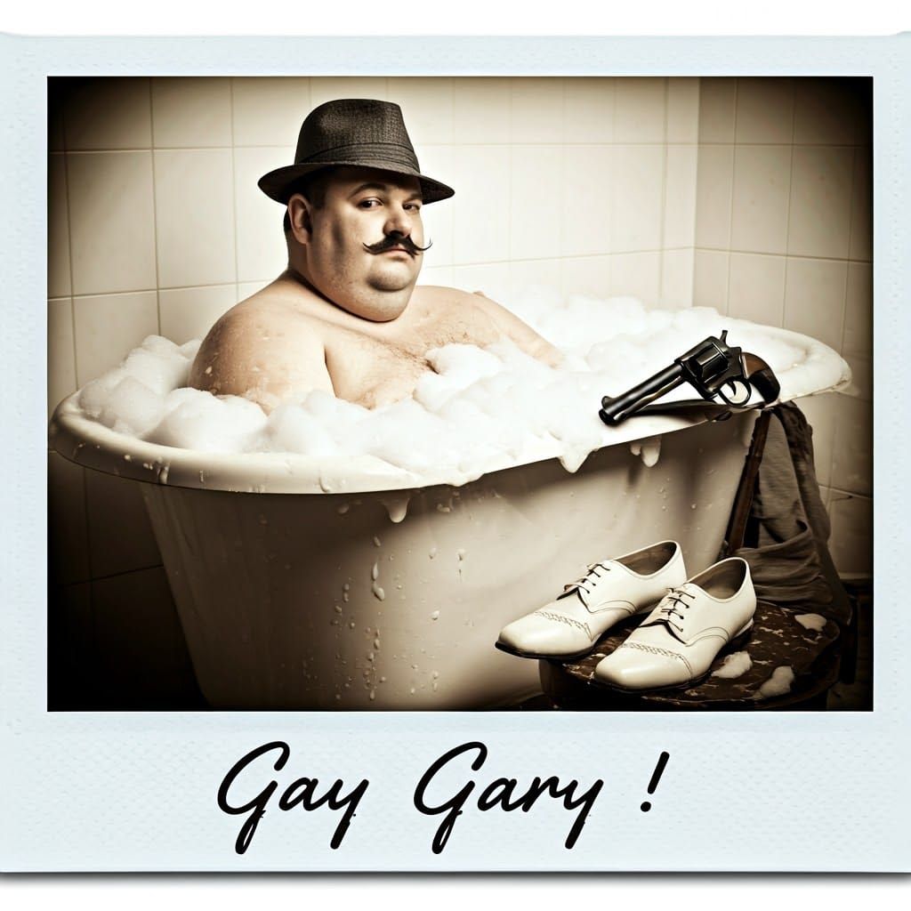 Vintage Polaroid: Gangster in a Soapy Bath