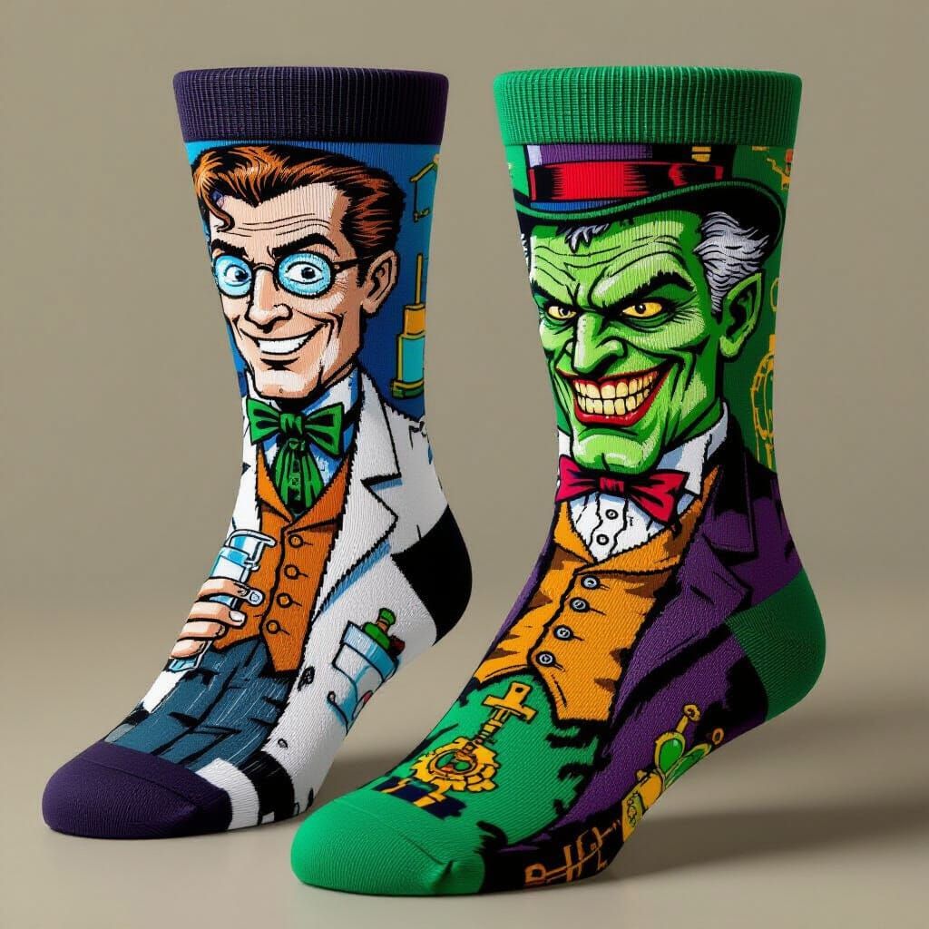 Dr. Jekyl and Mr. Hyde Steampunk Socks