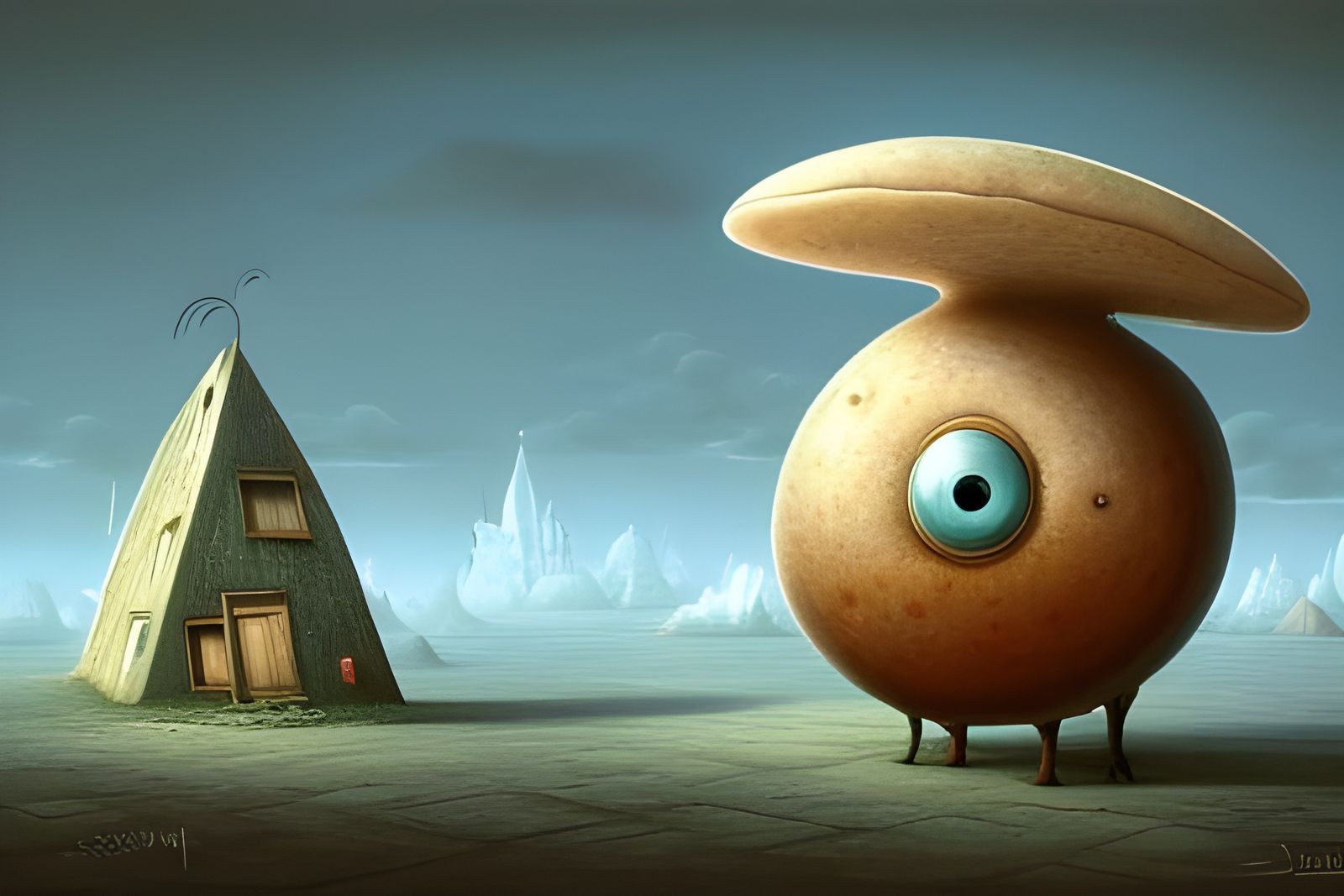 Colossal Brain Bug in Surreal Style