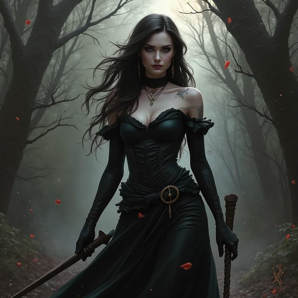 Dark Fantasy Landscape in Grim Dark Style