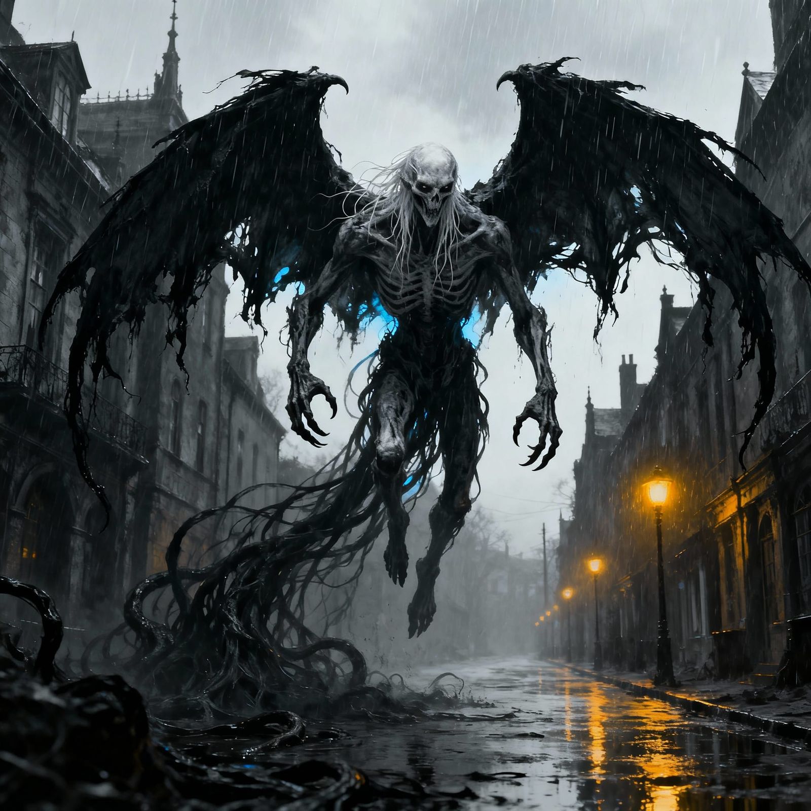 Gothic Horror Creature Descends on Abandoned Town