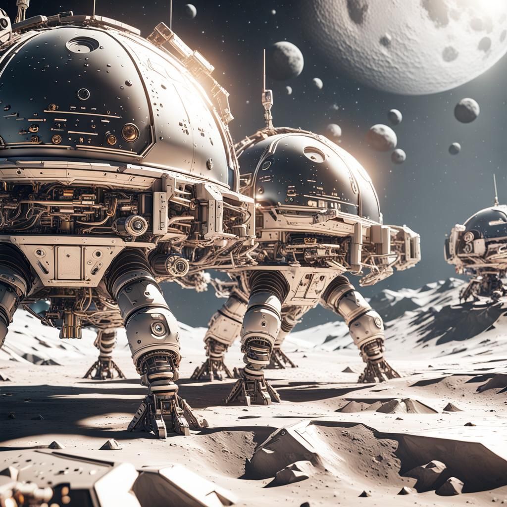 Cosmonaut on the Moon: Futuristic Sci-Fi Art