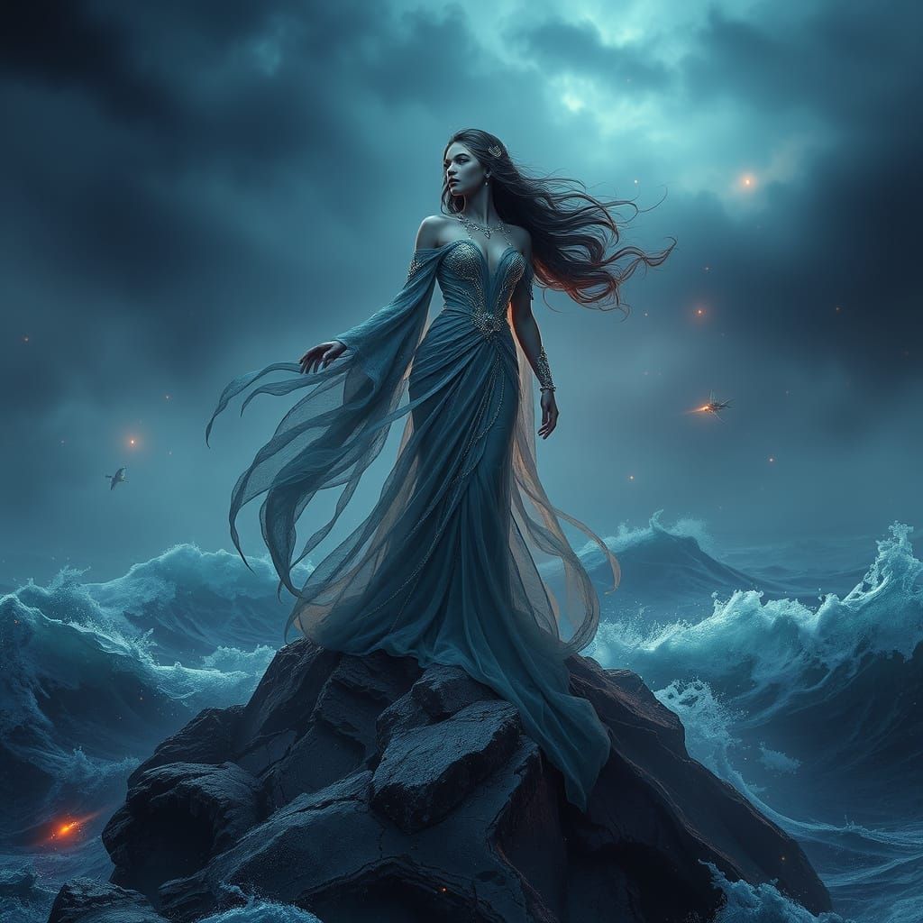 Enchantress of the Bioluminescent Depths