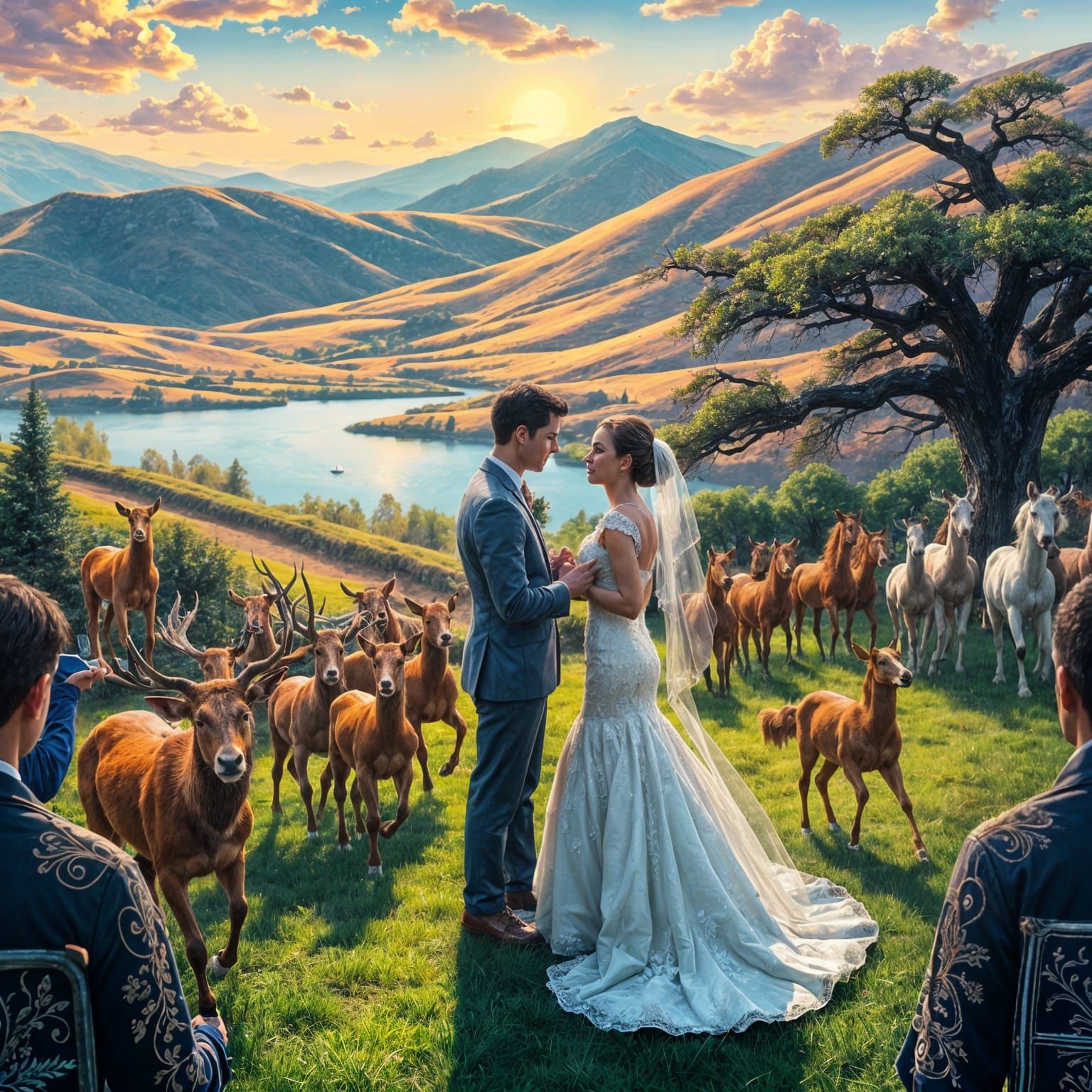 Wedding Interrupted by Animal Stampede: Astral Illustration