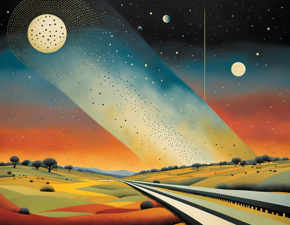 Sinister Surrealist Carnivorous Sky in Abstract Style