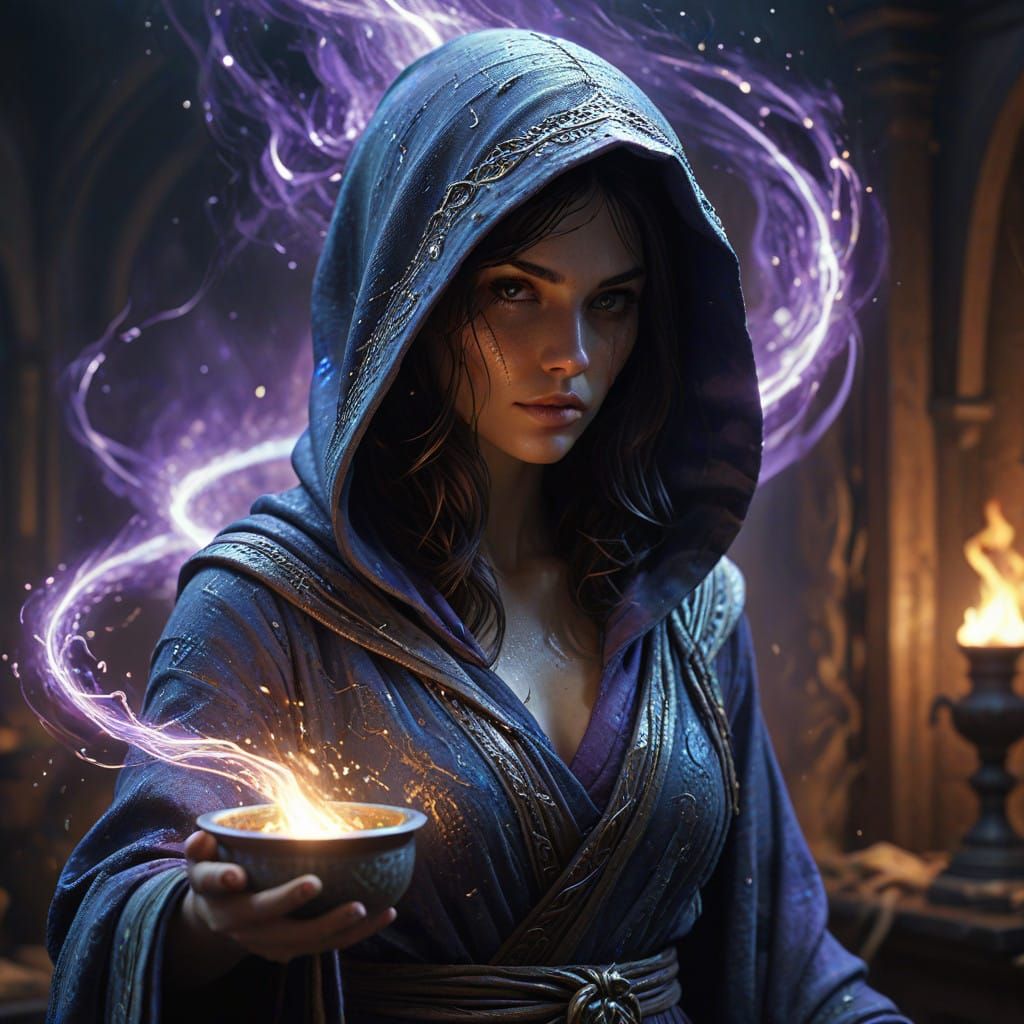 Mystical Knowledge Keeper in Ethereal Glow