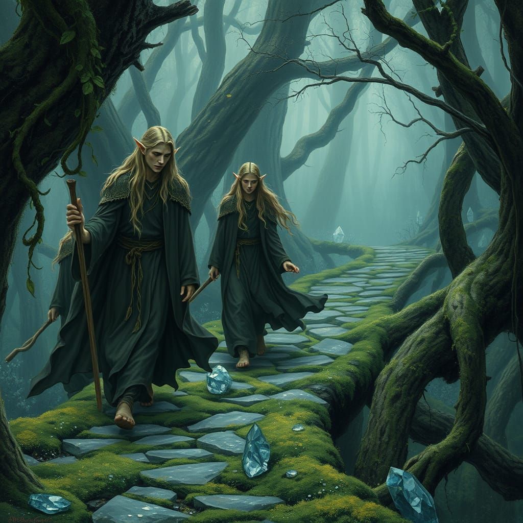Elven Group Embarks on Crystal Pathway in Mirkwood's Mystic ...