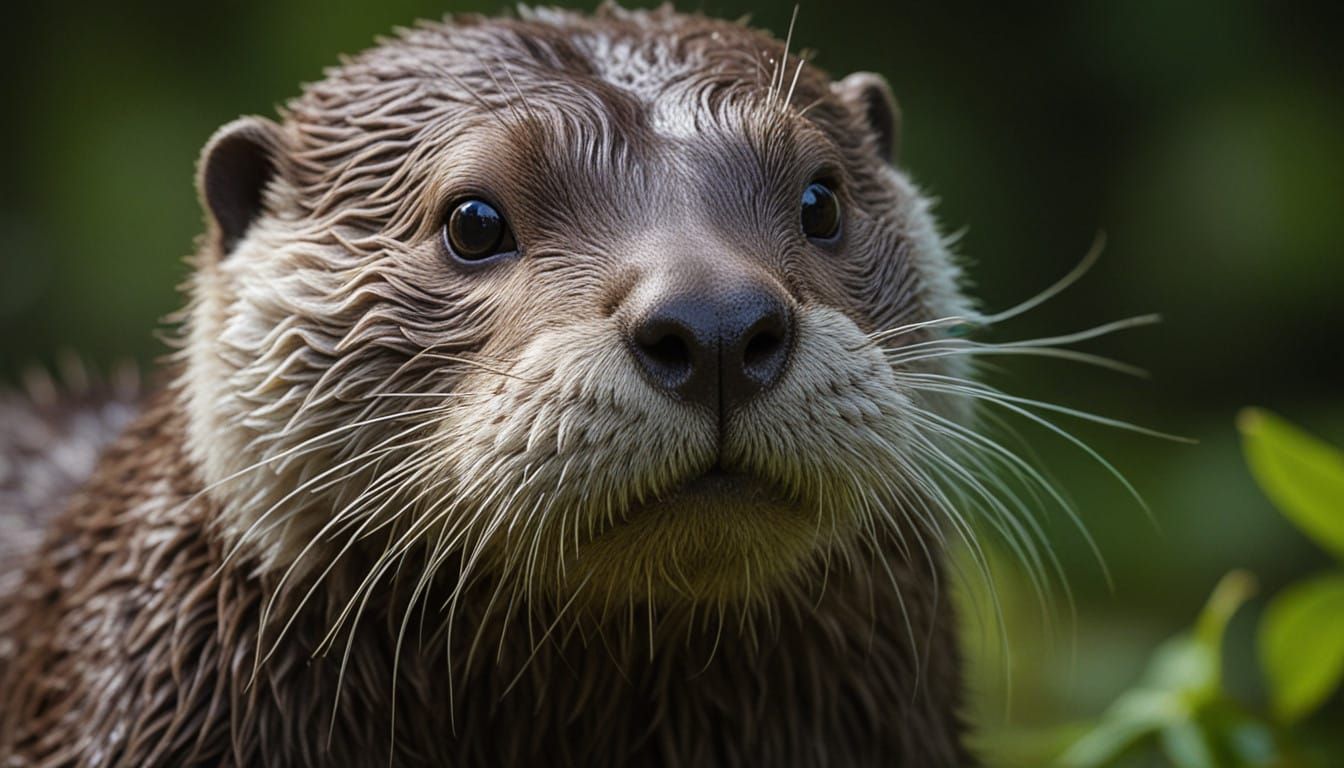Playful Otter Portrait in Amazonas Jungle