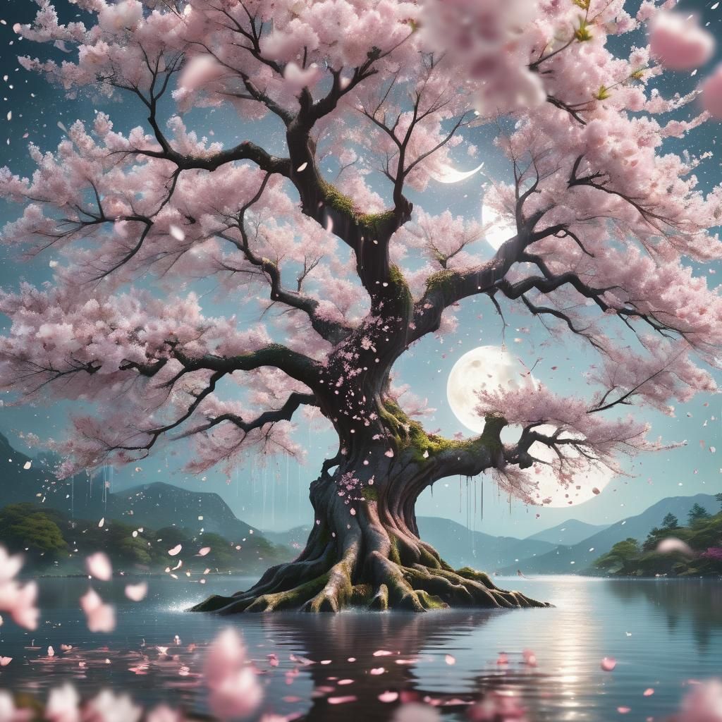 Cherry Blossom Faery Tree in Pastel Colors