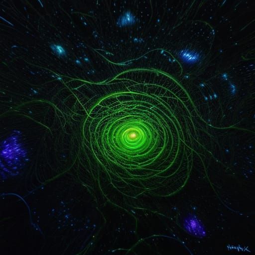 Magical Earth: Bioluminescent Oil Painting in Surrealist Sty...