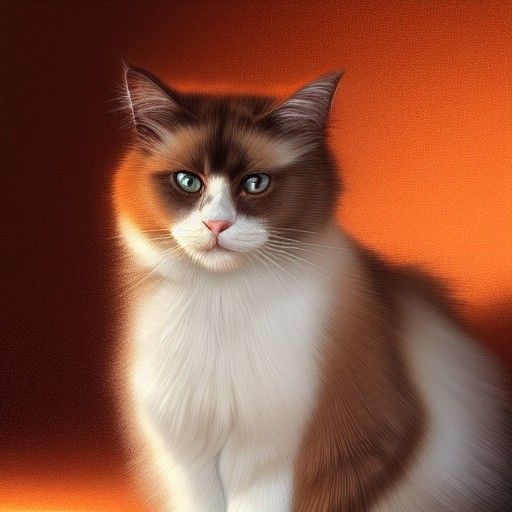 Hyperdetailed Ragdoll Cat Concept Art in Golden Hour