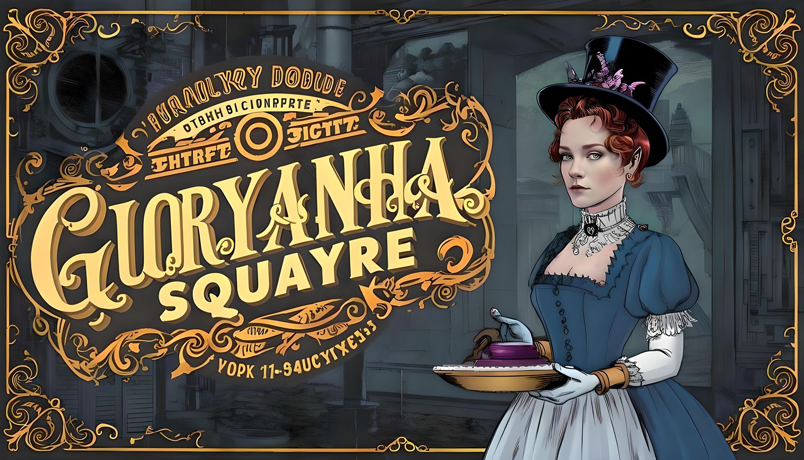 Art Nouveau Steampunk Comic Book Cover: Gloryanha Squayre