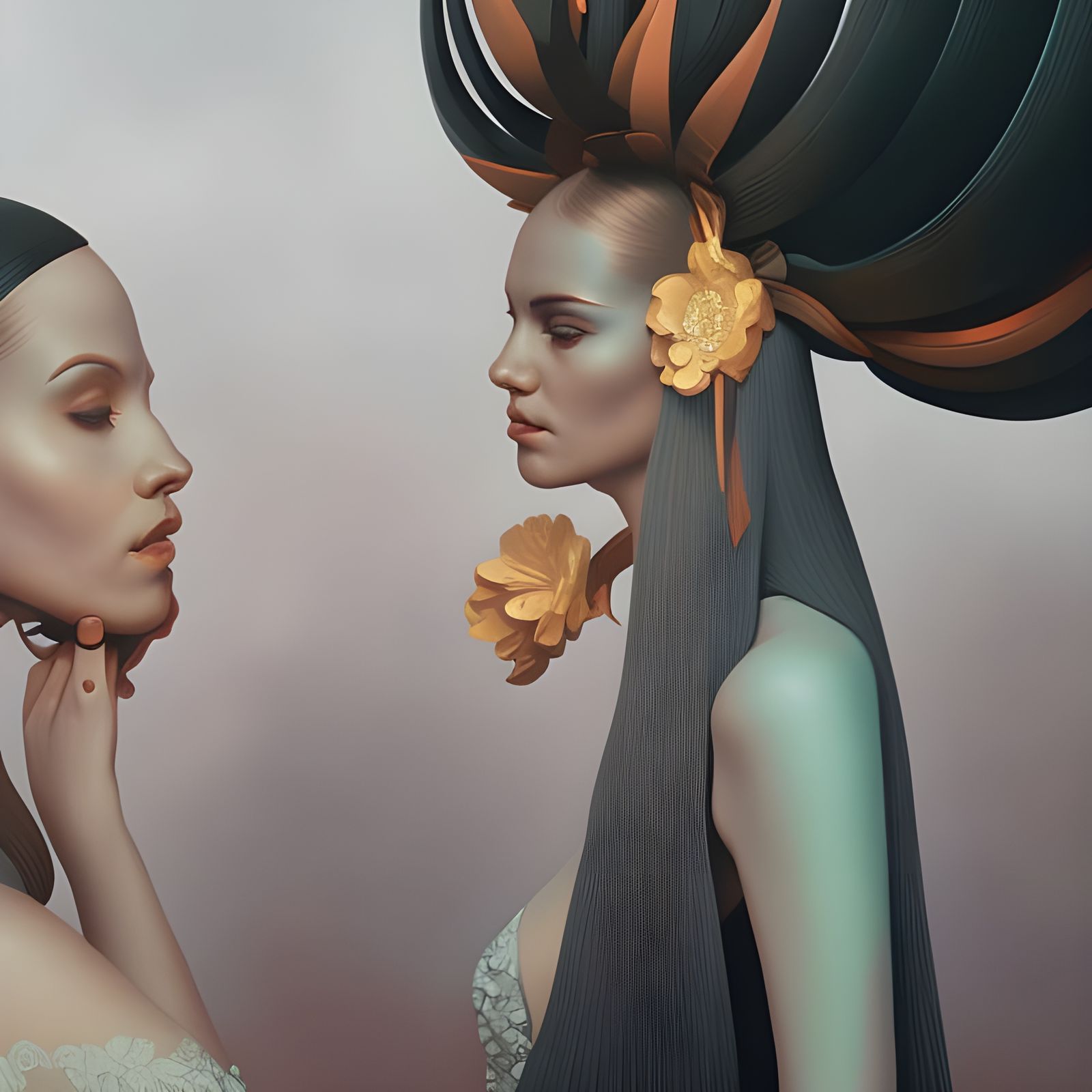Ornate Fashion Portrait with Dreamy, Detailed Textures